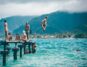 How Swimming Affects Health? Family & Friends Enjoy Swimming in the Ocean Pool