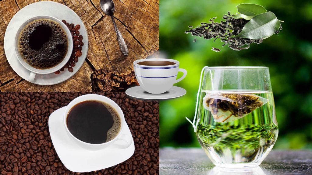 Caffeine in Coffee vs Tea vs Green Tea. Caffeine Contents & Health Benefits Explained. Different Types of Coffee and their Caffeine Levels and Caffeine Content in Different Tea Types